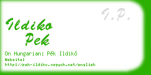ildiko pek business card